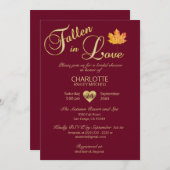 Invitation Tombé dans la Fête de la mariée de rouge de (Devant / Derrière)
