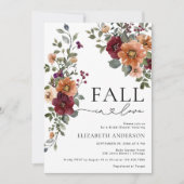 Invitation Tombe dans l'amour Aquarelle Fête des mariées flor (Devant)