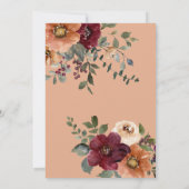 Invitation Tombe dans l'amour Aquarelle Fête des mariées flor (Dos)