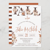 Invitation Tombe Dans L'Amour ! Automne Fête des mariées fleu (Devant / Derrière)