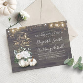 Invitation Tombe dans l'amour Blanc Citrouille Rustic Engagem