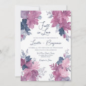 Invitation Tombe dans l'amour Feuilles d'automne Marine Blue (Devant)