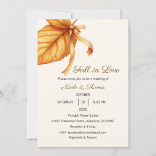 Invitation Tombe dans l'amour Mariage, Mariée pour être