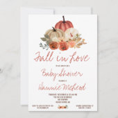 Invitation Tombe en amour, Automne Citrouille Baby shower flo (Devant)