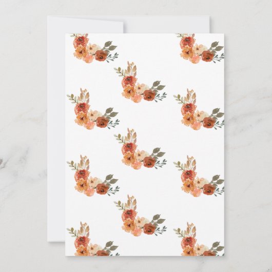 Invitation Tombe en amour, Automne Citrouille Baby shower flo (Dos)