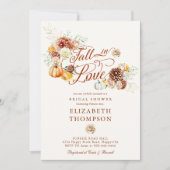 Invitation Tombe en amour Automne Citrouille Fête des mariées (Devant)