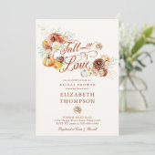 Invitation Tombe en amour Automne Citrouille Fête des mariées (Debout devant)