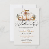 Invitation Tombe en amour, Automne Fête des mariées citrouill (Devant)