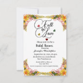Invitation Tombe en amour Automne Fête des mariées florale (Devant)