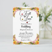 Invitation Tombe en amour Automne Floral Mariage (Debout devant)