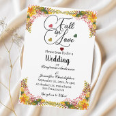Invitation Tombe en amour Automne Floral Mariage