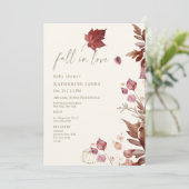 Invitation Tombe en amour Automne Foliage Baby shower de crèm (Debout devant)