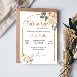 Invitation Tombe en amour Automne Harvest Citrouille Baby sho
