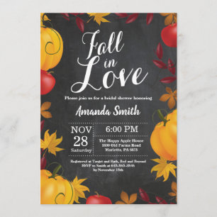 Invitation Tombe en amour Automne Harvest Citrouille Fête des