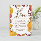 Invitation Tombe en amour Automne Harvest Citrouille Fête des (Debout devant)