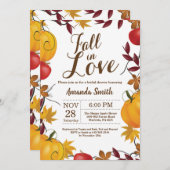Invitation Tombe en amour Automne Harvest Citrouille Fête des (Devant / Derrière)