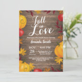 Invitation Tombe en amour Automne Harvest Citrouille Fête des (Debout devant)