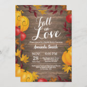 Invitation Tombe en amour Automne Harvest Citrouille Fête des (Devant / Derrière)