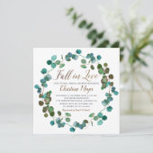 Invitation Tombe en amour Automne verdure Fête des mariées de (Debout devant)