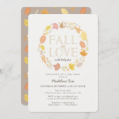 Invitation Tombe en amour Automne Wreath Baby shower Invitati (Devant / Derrière)