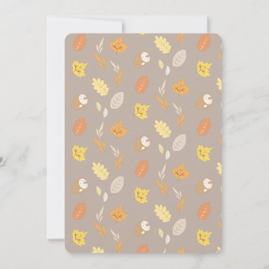 Invitation Tombe en amour Automne Wreath Baby shower Invitati (Dos)