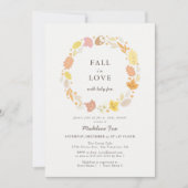 Invitation Tombe en amour Baby shower de couronne d'automne (Devant)