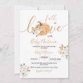 Invitation Tombe en amour Citrouille Baby shower floral (Devant)