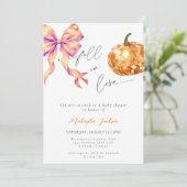 Invitation Tombe en amour Citrouille de diamant Baby shower B (Debout devant)
