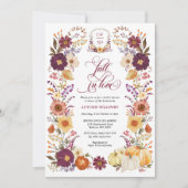 Invitation Tombe en amour Citrouille Fête des mariées florale (Devant)