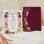 Invitation Tombe en amour Citrouille Fête des mariées florale