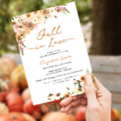 Invitation Tombe en amour Citrouille Fête des mariées florale