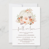 Invitation Tombe en amour Citrouille Fête des mariées florale (Devant)