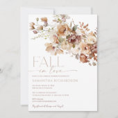 Invitation Tombe en amour Florales d'automne douche nuptiale (Devant)
