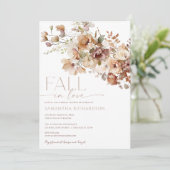 Invitation Tombe en amour Florales d'automne douche nuptiale (Debout devant)
