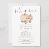 Invitation Tombe en amour Mariage Pampas Citrouille en herbe (Devant)