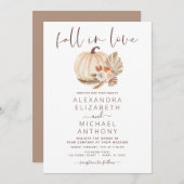 Invitation Tombe en amour Mariage Pampas Citrouille en herbe (Devant / Derrière)