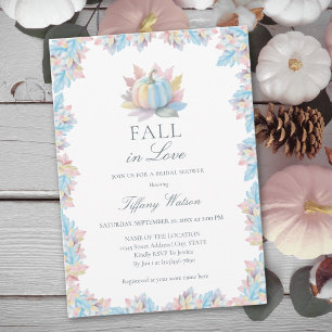 Invitation Tombe en amour Pastel Blue Citrouille Fête des mar