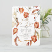 Invitation Tombe en amour Physalis Fête des mariées d'automne (Debout devant)