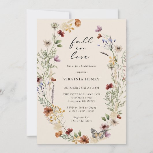 Invitation Tombée en amour : Fête de mariage (Devant)