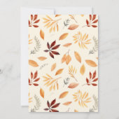 Invitation Tomber Amoureux Avec Bébé Automne Feuilles Douche (Dos)