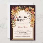 Invitation Tomber Amoureux Avec Bébé Automne Feuilles Douche (Devant)