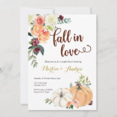 Invitation tomber amoureux citrouille couple douche invitatio (Devant)