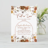 Invitation Tomber amoureux Élégante Fête des mariées Florale (Debout devant)
