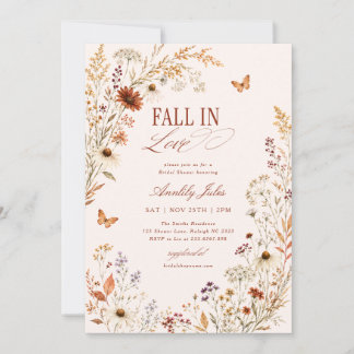 Invitation Tomber Amoureux Fête de Mariage Florale en Terraco