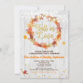 Invitation Tomber amoureux fiançailles wreath rustique (Devant)