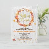 Invitation Tomber amoureux fiançailles wreath rustique (Debout devant)