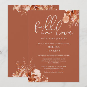 Invitation Tomber amoureux Floral Rustique Baby Shower d'Auto