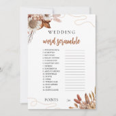 Invitation Tomber amoureux | Jeu Fête des mariées Word Scramb (Devant)