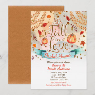 Invitation Tomber amoureux Shower Automne Citrouille de Maria