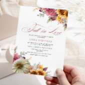 Invitation Tomber dans la Fête des mariées de l'amour